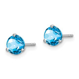 14k White Gold Round Blue Topaz Earrings - EM-F32533E9-3538