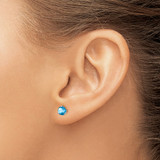 14k White Gold Round Blue Topaz Earrings - EM-F32533E9-3538