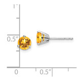 14k White Gold Round Citrine Earrings - EM-5589F594-4070