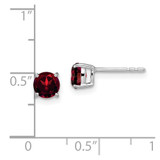 14k White Gold Round Garnet Earrings - EM-0E851908-6876