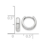 14k White Gold Round Hinged Hoop Earrings - XY-06B724A0-3449