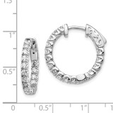 14k White Gold Round Hoop w/Safety Clasp Earring Mountings - XE-068E0E1D-7728