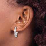 14k White Gold Round Hoop w/Safety Clasp Earring Mountings - XE-068E0E1D-7728