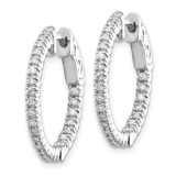 14k White Gold Round Hoop w/Safety Clasp Earring Mountings - XE-2F1E3B45-4557