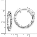 14k White Gold Round Hoop w/Safety Clasp Earring Mountings - XE-2F1E3B45-4557