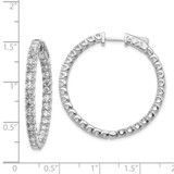 14k White Gold Round Hoop w/Safety Clasp Earring Mountings - XE-32FC06DB-2941