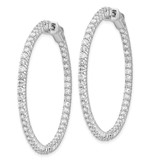 14k White Gold Round Hoop w/Safety Clasp Earring Mountings - XE-4483DFC9-5165