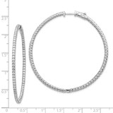 14k White Gold Round Hoop w/Safety Clasp Earring Mountings - XE-8078D104-1533