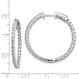 14k White Gold Round Hoop w/Safety Clasp Earring Mountings - XE-83D04232-8370
