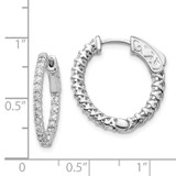 14k White Gold Round Hoop w/Safety Clasp Earring Mountings - XE-98956586-6205