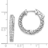 14k White Gold Round Hoop w/Safety Clasp Earring Mountings - XE-A55F7DE1-2046