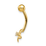 14k 14 Gauge CZ Flower Belly Ring - BD-D69934C7-2060