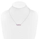 14k White Gold Ruby and Diamond 18 in. Bar Necklace