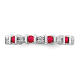 14k White Gold Ruby and Diamond Band - RM-1C69254E-3094