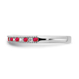 14k White Gold Ruby and Diamond Band - RM-A2172599-8018