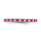 14k White Gold Ruby and Diamond Band - RM-A2172599-8018