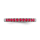 14k White Gold Ruby and Diamond Band - RM-BF8A4306-9004