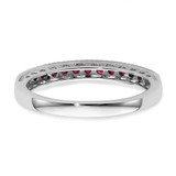 14k White Gold Ruby and Diamond Band - RM-BF8A4306-9004