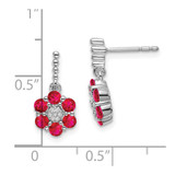 14k White Gold Ruby and Diamond Earrings - EM-20BB7CEA-1307