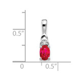 14k White Gold Ruby and Diamond Pendant - XB-568FEDA7-6004