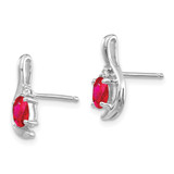 14k White Gold Ruby and Diamond Post Earrings - XB-2A519FE7-1680