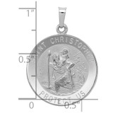 14k White Gold Saint Christopher Medal Pendant - XR-4EBADE44-4943