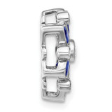 14k White Gold Sapphire and Diamond Chain Slide - PM-A0FC6328-8750