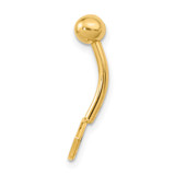 14K 14 Gauge Eye CZ Belly/Navel Ring Body Jewelry