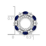 14k White Gold Sapphire and Diamond Circle Chain Slide