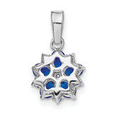 14k White Gold Sapphire and Diamond Floral Pendant - PM-8FA5D374-8824