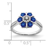 14k White Gold Sapphire and Diamond Floral Ring - RM-36A7E0F2-9779