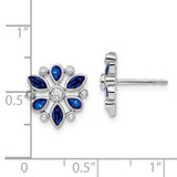 14k White Gold Sapphire and Diamond Post Earrings - EM-720DA1D2-4660