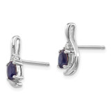 14k White Gold Sapphire and Diamond Post Earrings - XB-5F3B8491-1976