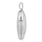 14k White Gold Scallop Design 21mm Heart Locket