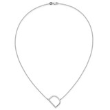 14K White Gold Sideways Diamond Initial D Necklace