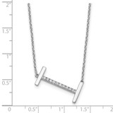 14K White Gold Sideways Diamond Initial I Necklace