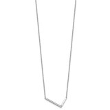 14K White Gold Sideways Diamond Initial L Necklace