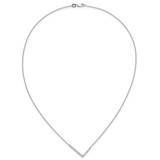 14K White Gold Sideways Diamond Initial L Necklace