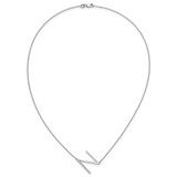 14K White Gold Sideways Diamond Initial N Necklace