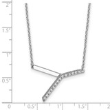 14K White Gold Sideways Diamond Initial Y Necklace