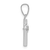 14k White Gold Small .01ct. Diamond Cross Pendant