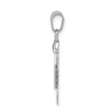 14k White Gold Small Boy w/Hat on Right Engravable Charm - XK-4DB35BB8-2972
