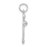 14k White Gold Small Diamond Budded Cross Pendant