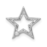 14k White Gold Small Diamond Star Chain Slide Pendant