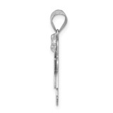 14k White Gold Small Girl w/Bow on Right Engravable Charm - XK-5D436881-8234