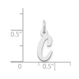 14k White Gold Small Script Letter C Initial Charm - YC-07D80C35-4016