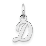 14k White Gold Small Script Letter D Initial Charm - YC-77714625-7394