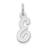 14k White Gold Small Script Letter E Initial Charm - YC-40883C81-6396