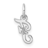 14k White Gold Small Script Letter F Initial Charm - YC-3B0D9AA8-6323