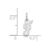 14k White Gold Small Script Letter F Initial Charm - YC-3B0D9AA8-6323